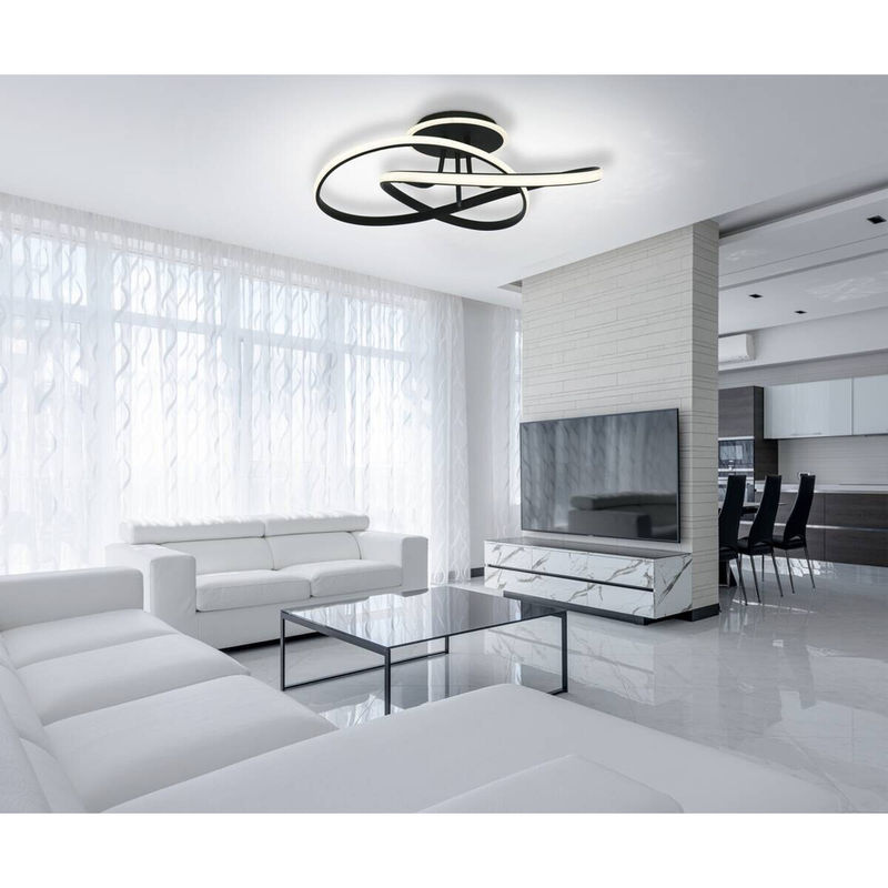 Pocoline LED-Deckenleuchte Virage in Schwarz aus Metall und Acryl, B/H/T: 54 x 16,5 x 54 cm - Bild 2