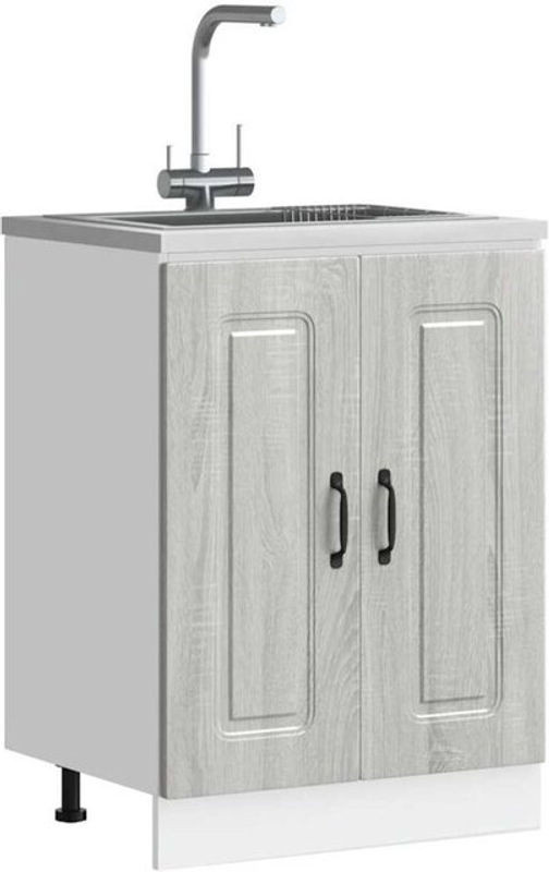 Spülenunterschrank Kalmar von VIDAXL in Grau mit Drehtüren, B/T/H: 60 x 46 x 81,5 cm - Bild 1