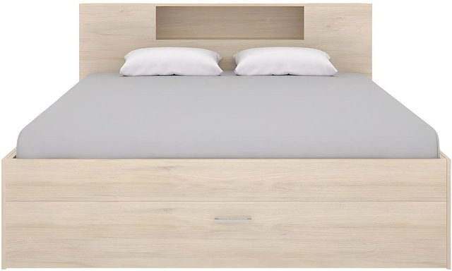 Bettrahmen Vente-unique Leandre mit Schubladen in Naturfarben Beige, B/T/H: 140 x 190 cm - Bild 1