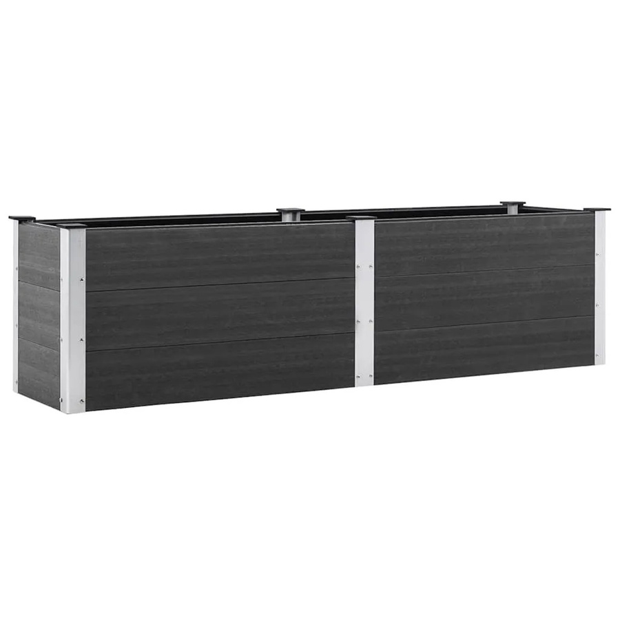 vidaXL Garten-Hochbeet aus WPC und Stahl in Grau, B/T/H: 200 x 50 x 54 cm - Bild 2