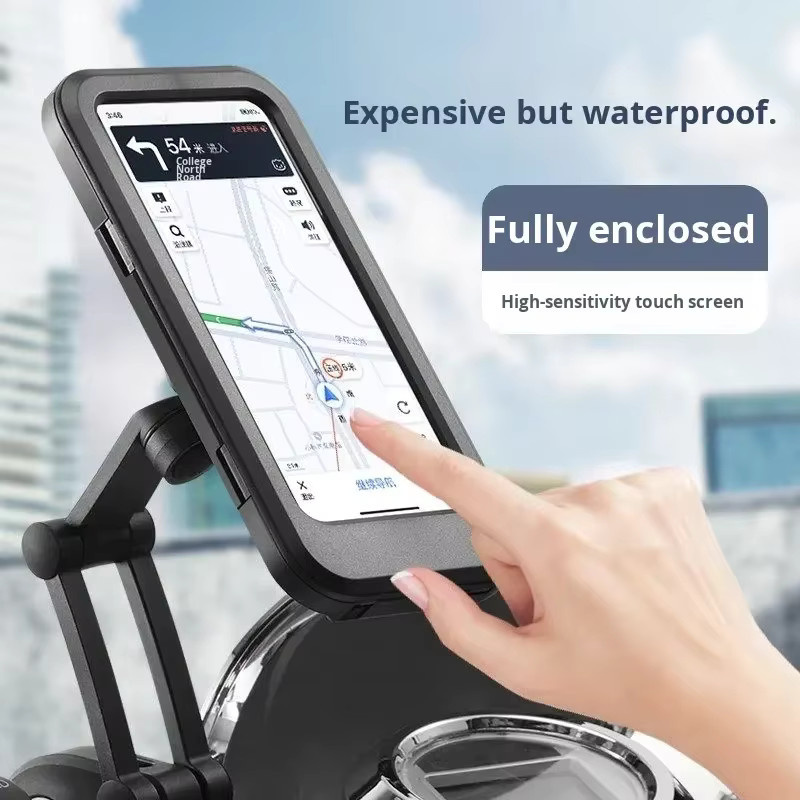 PHOENIX Wasserdichte Fahrrad-Telefonhalterung in Schwarz, stoßfest und 360 Grad verstellbar, passend für Smartphones von 10,9 cm bis 17,5 cm (4 bis 6,9 Zoll) - Bild 2