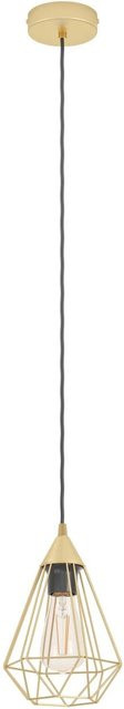Eglo Pendelleuchte Tarbes in Messing Gold-Schwarz, 1-flammig, Durchmesser: 17,5 cm, Höhe: 130 cm - Bild 1