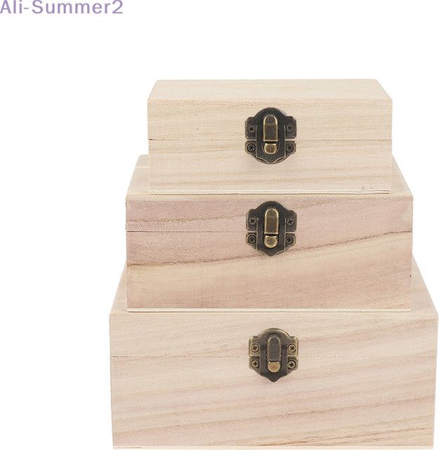Multifunktionskoffer aus Holz mit Deckel als Schmuckaufbewahrung und rustikale Heimdekoration - Bild 1