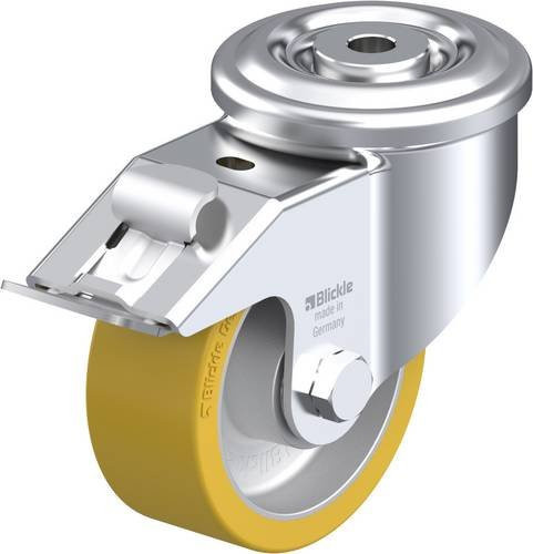 Blickle LKR-ALTH 100K-FI Lenkrolle mit Feststeller, Rad-Durchmesser: 100 mm, Tragfähigkeit: 350 kg, Farbe: Silber - Bild 1
