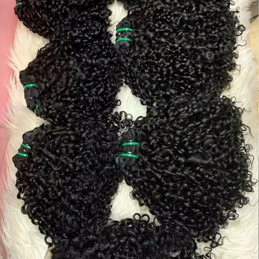 BINF Pixie Curly Brasilianisches Echthaar-Bündel mit Lace Closure, 8-24 Zoll - Bild 4