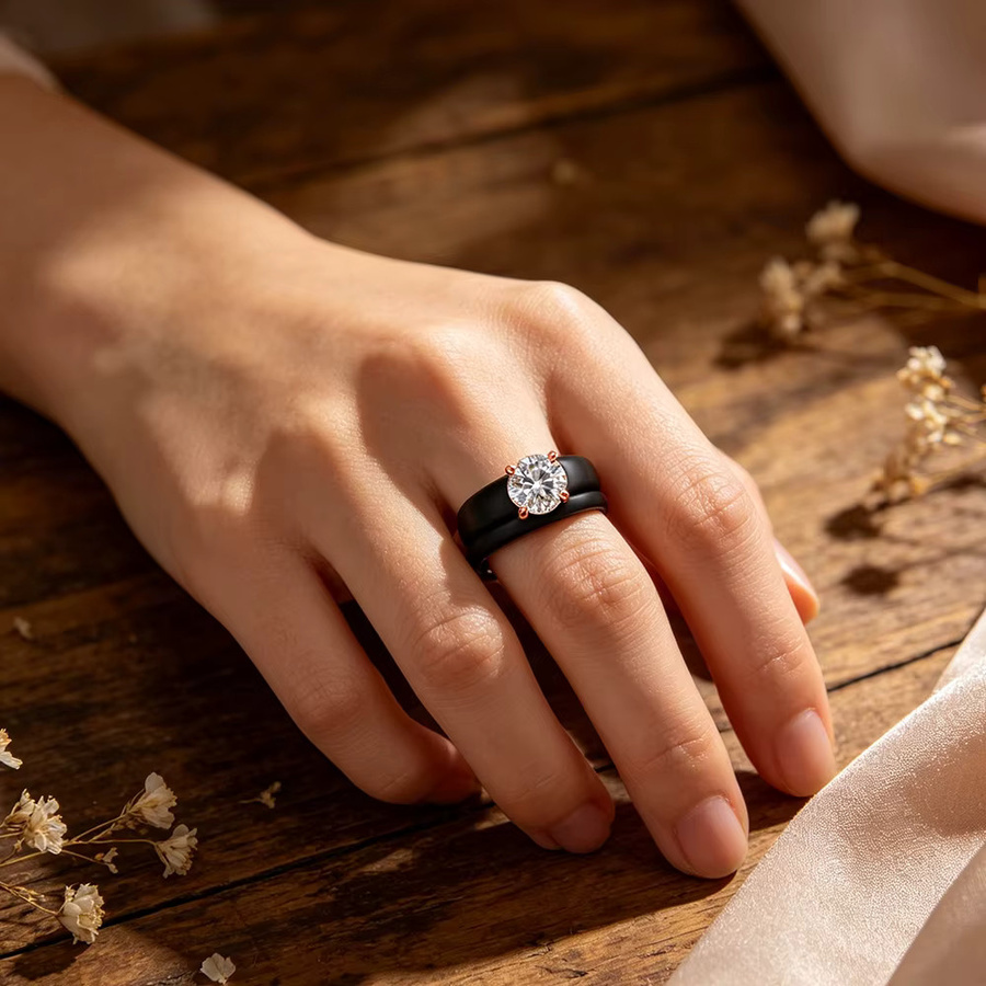 WZERO Ring, Roségold-plattiert, Zirkonia, Unisex - Bild 4
