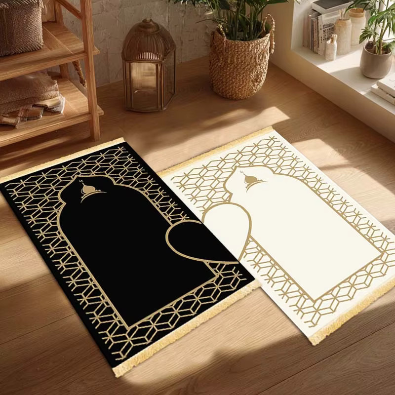 VIKAMA Set aus 2 luxuriösen islamischen Gebetsmatten für Paare mit Herzdesign in Multicolour - Bild 2