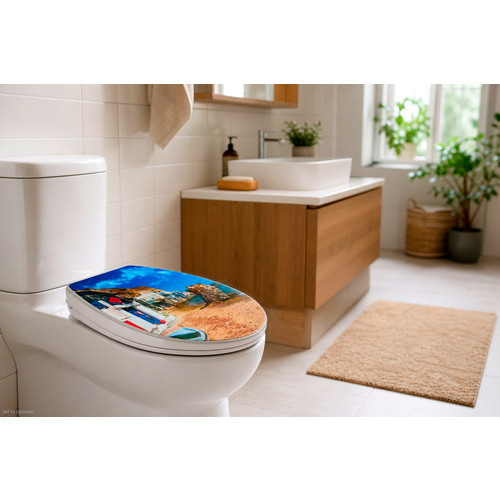WELLWATER WC-Sitz Rioni mit Soft-Close und Take-Off aus Thermoplast in Bunt, B/T/H: 45,5 x 37,2 x 4,0 cm - Bild 1