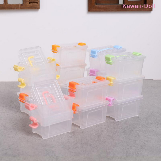 DIAPER&CORED 5er Set transparente Aufbewahrungsboxen aus Kunststoff für Puppenhäuser und Haushalt - Bild 1