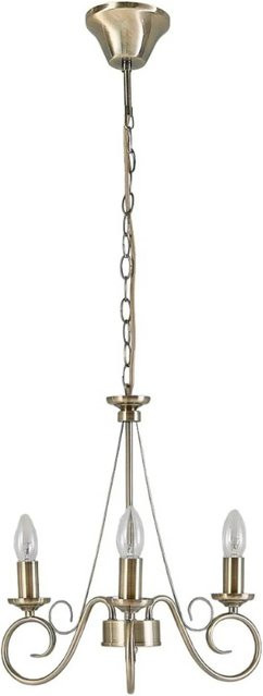 Lindby Kronleuchter Marnia Retro Vintage Antik, 3-flammig, Bronze, Metall, E14, B: 40 cm, T: 40 cm, H: 120 cm - Bild 1