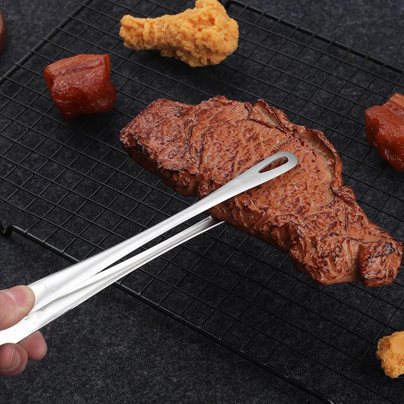 Elberta Grillzange aus Edelstahl in Silber, rutschfeste Steakzange mit langem Griff, Länge: 24 cm - Bild 2