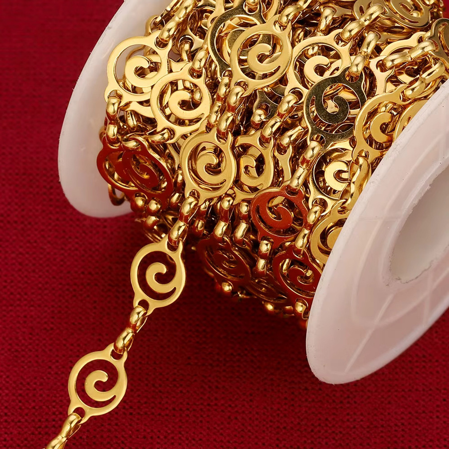 Alisaya Spiral Gliederkette Edelstahl, Gold, 1m - Bild 4