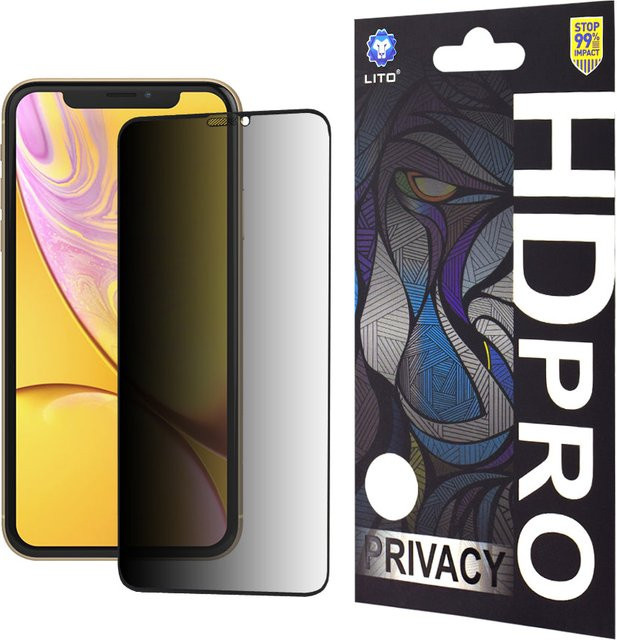 Lito HD Pro Privacy-Schutzfolie aus gehärtetem Glas für Apple iPhone 11 und XR, transparent - Bild 1