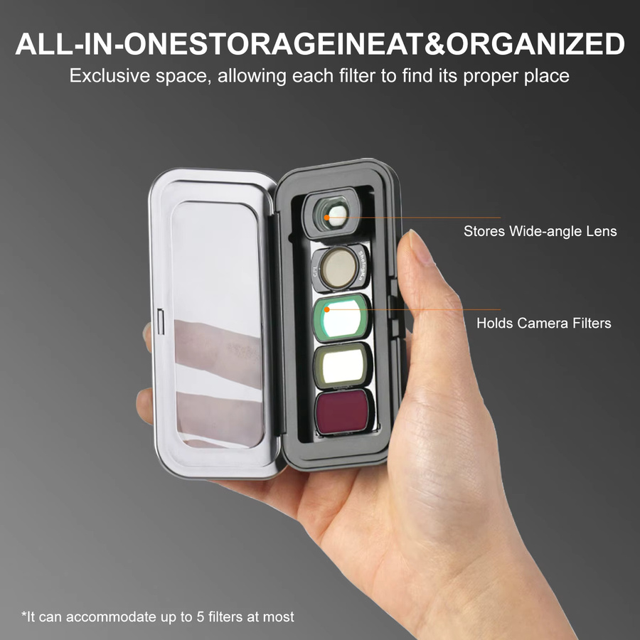 DJI Filter-Aufbewahrungsbox für Osmo Pocket 4 und Osmo Pocket 3, tragbare stoß- und staubdichte Box in Schwarz - Bild 2