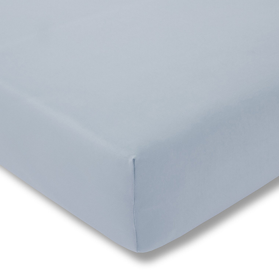 Estella Spannbetttuch aus Zwirnjersey in Grau oder Blau, B/T: 100 x 200 cm - Bild 1