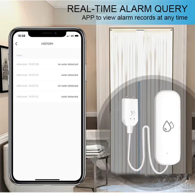 Tuya ZigBee 3.0 Intelligenter Wasserleck-Sensor in Weiß mit APP-Fernüberwachung und Überschwemmungsalarm - Bild 2
