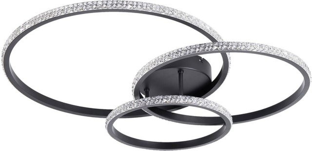 Pocoline LED-Deckenleuchte Mica in Mattschwarz aus Metall und Acryl, B/H/T: 50 x 12,5 x 77,5 cm - Bild 1