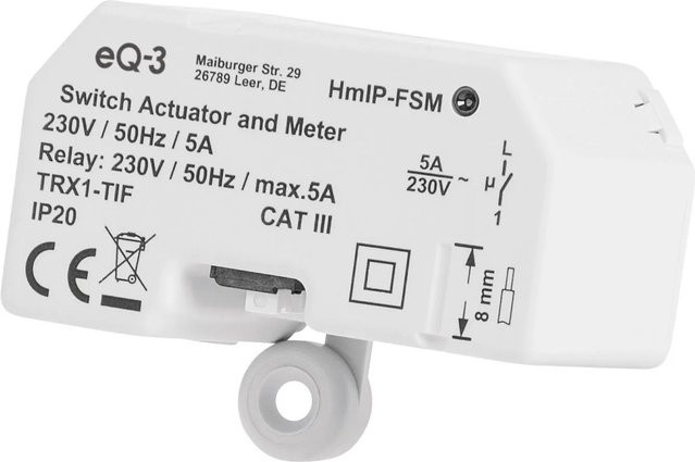 Homematic IP Schalt-Mess-Aktor 16 A Unterputz in Grau oder Weiß - Bild 1