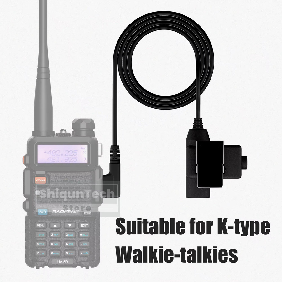 BaoFeng DM-32 Taktisches Walkie Talkie Headset mit PTT U94 für Kenwood Funkgeräte, Schwarz - Bild 2