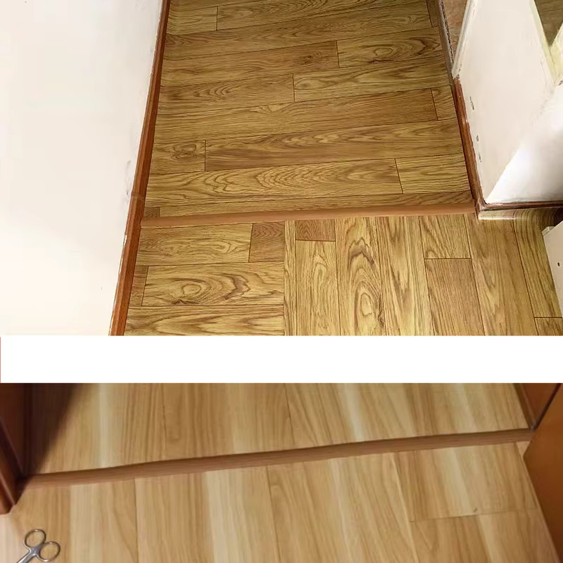 Selbstklebende PVC-Bodenkantenverkleidung als Schwellenübergang in Grau mit Holzmaserung, B/T/H: 1 x 1 x 3,5 cm - Bild 3