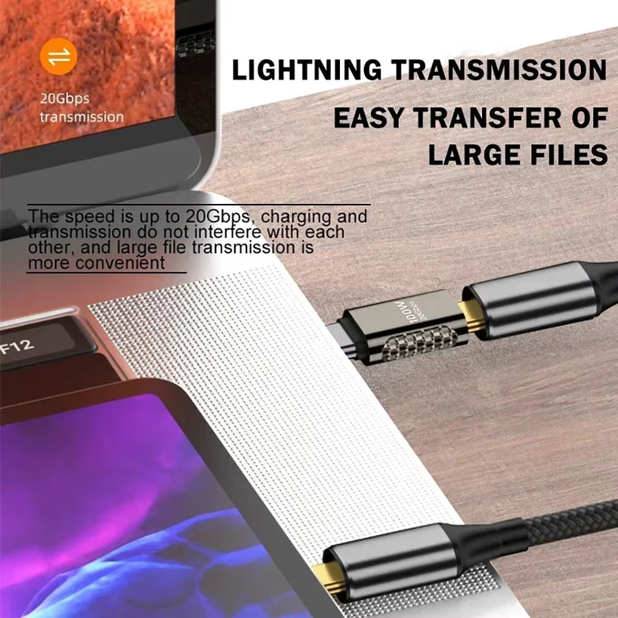 USB 4.0 Adapter mit 40 Gbit/s und 100 W USB auf Typ-C Konverter im 90-Grad-Winkel für schnelle Datenübertragung - Bild 5