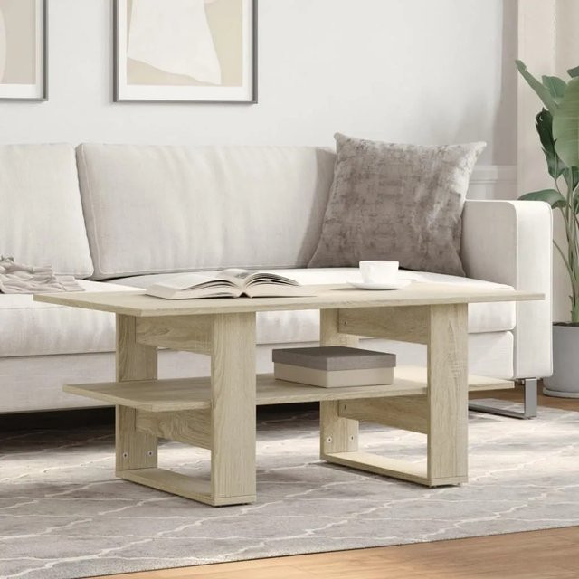 vidaXL Couchtisch aus Holzwerkstoff in Sonoma-Eiche und Beige, B/T/H: 102 x 55 x 42 cm - Bild 1