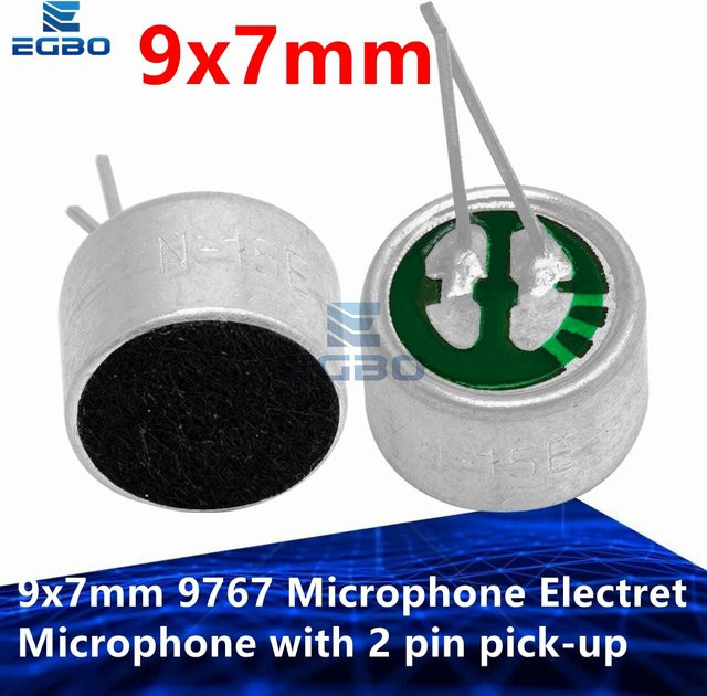 EGBO Mikrofon-Elektretmikrofon 9 x 7 mm silber 2-polig condenser - Bild 1