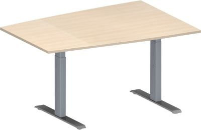 Schäfer Shop Genius Konferenztisch MODENA FLEX in Ahorn mit weißaluminiumfarbenem T-Fuß, B/T/H: 140 x 100 x 65-85 cm - Bild 1