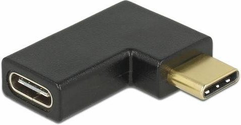 Delock USB-C Adapter USB 3.2 Gen 2 Stecker auf USB-C Buchse 90 Grad Schwarz - Bild 1