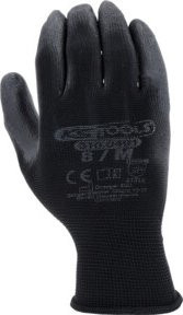 KS Tools Mikro-Feinstrickhandschuhe schwarz, Größe 8, 12er Pack mit PU-Beschichtung - Bild 2