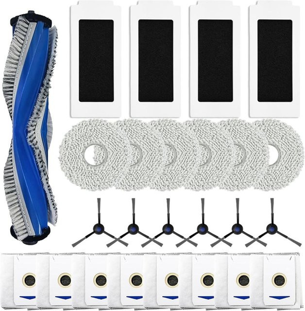 Ecovacs Deebot T30 PRO OMNI T30 Max T30 DDX14 Ersatzteil-Set mit Seitenbürsten HEPA-Filtern und Mopp-Tüchern in Grau - Bild 1