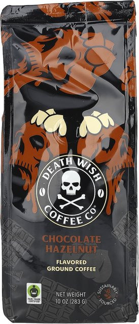 Death Wish Coffee, aromatisierter gemahlener Kaffee, Schokolade-Haselnuss, 283 g - Bild 1