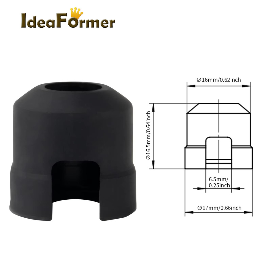 IdeaFormer Silikon Socke für CH V6 Hotend Kit, Schwarze Heizblock Abdeckung für E3D V6 Hotend Heatbreak - Bild 2