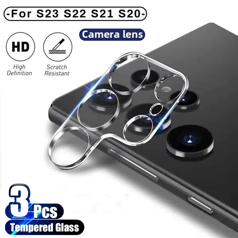 3er-Set Kamera-Schutzglas für Samsung Galaxy S23 S22 S21 S20 Ultra FE 5G A54 A53 A34 A12 A73 A52 in Transparent - Bild 2
