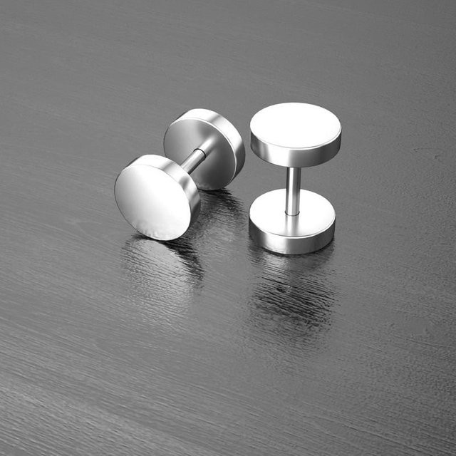 Fake-Plug-Ohrringe Edelstahl, Silber, Unisex - Bild 1
