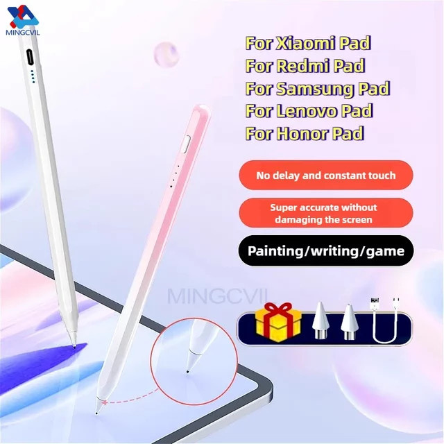 MINGCVIL Stylus Weiß für Xiaomi Pad 6S, Samsung Pad, Honor und Redmi Pad Pro sowie Android Tablets und Smartphones mit Palm Rejection Funktion - Bild 1