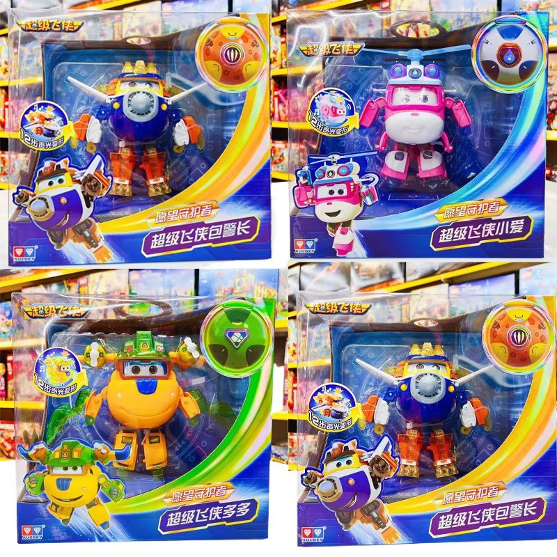 AULDEY Super Wings Actionfiguren, mit Sound und Licht, verformbares Modell - Bild 4