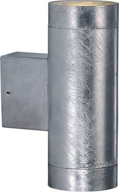 Nordlux Wandleuchte Castor Maxi in Silber verzinkt mit GU10 Fassung IP44, Höhe: 35,0 cm, Breite: 20,5 cm, Tiefe: 13,5 cm - Bild 1