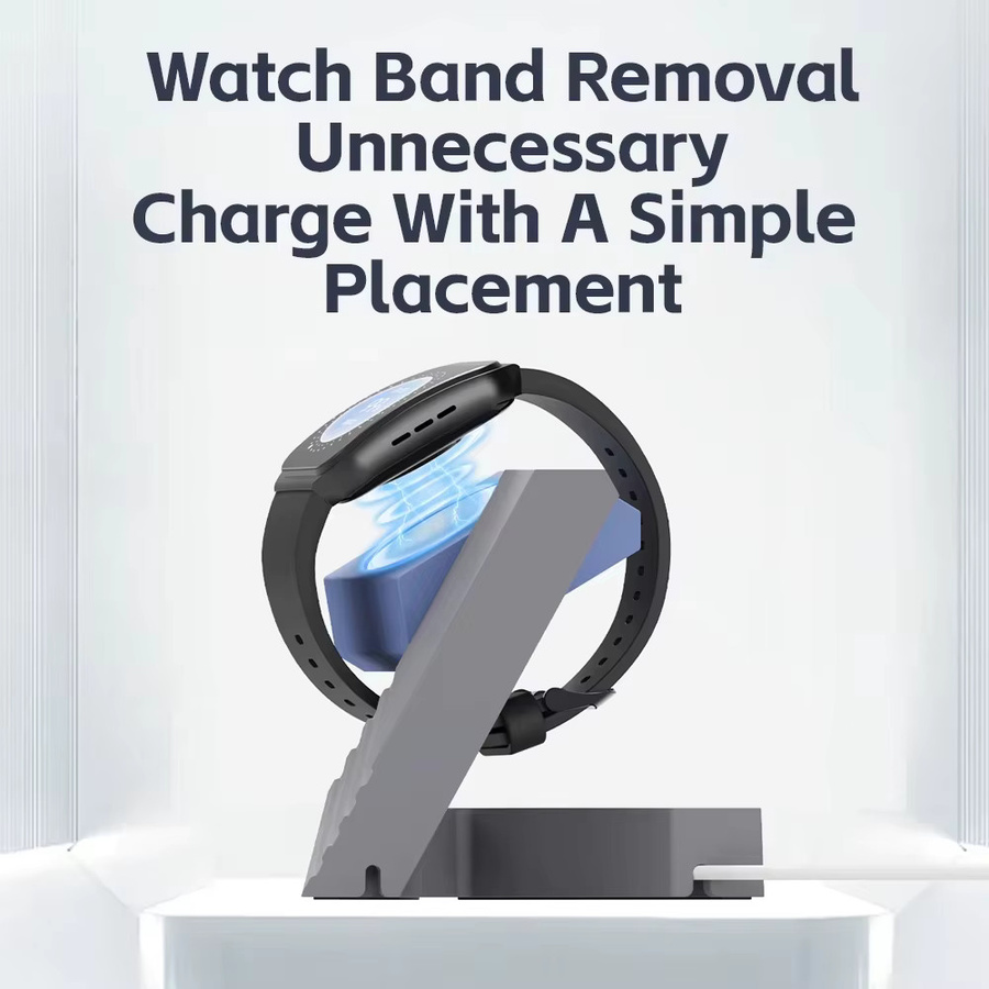 SIKAI Smartwatch-Ladestation als Desktop-Halterung und Kabelaufbewahrung für OPPO Watch x3, x2, 4 Pro, 3 Pro, 3 und SE in Grau oder Lila - Bild 4