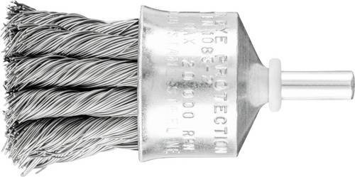 PFERD TOOLS Pinselbürste gezopft PBG 3028/6 ST mit Schaft, Farbe: Silber, Drahtstärke: 0,35 mm, Durchmesser: 30 mm, Schaft-Durchmesser: 6 mm - Bild 1