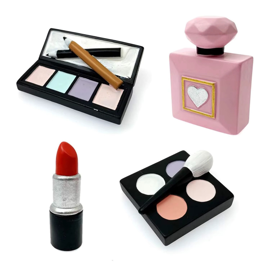 4er-Pack Make-up-Kuchenaufsätze aus Kunststoff in Mehrfarben für Geburtstagsparty-Dekorationen - Bild 2