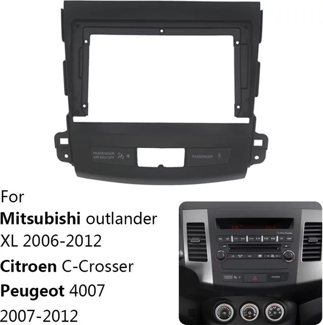 NHKUPOR 9-Zoll-Autoradio-Einbaurahmen-Kit für MITSUBISHI Outlander in Schwarz - Bild 1