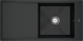 Villeroy & Boch Spüle Timeline 60 Flat bündig mit Ablagegarnitur und Handbetätigung in Pure Black, Breite: 60 cm - Bild 1