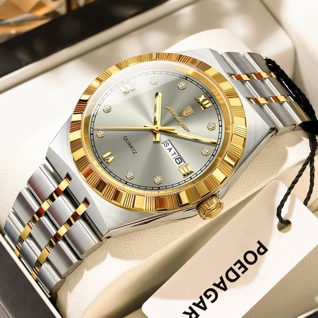 POEDAGAR Armbanduhr Quarz, Edelstahl, Herren - Bild 1