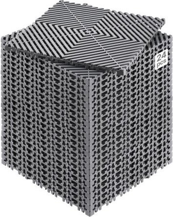 VEVOR 24er Set Drainagematte Garage Bodenfliesen ineinandergreifend, Grau, B/B: 31 x 31 cm - Bild 1