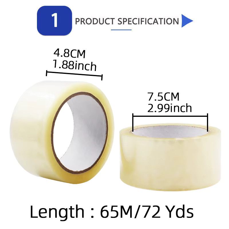 3er Set transparente Klebebandrollen zum Verpacken inklusive Spender - Bild 2