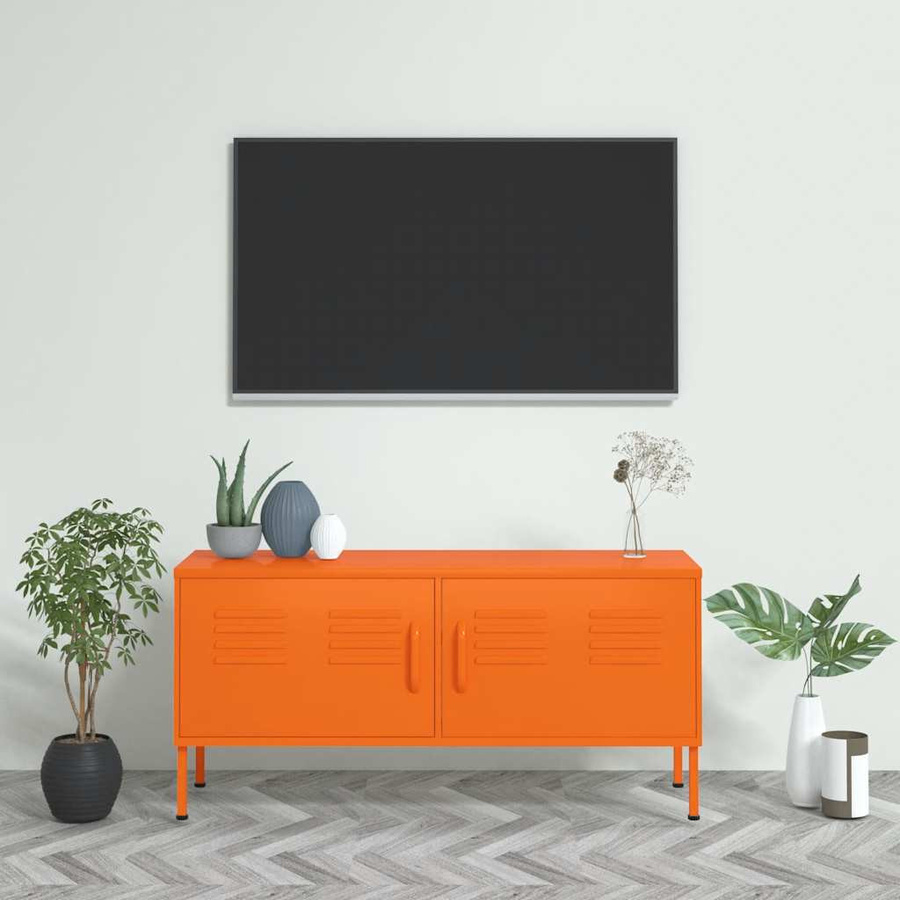 vidaXL TV-Schrank aus Stahl in Orange B/T/H: 105 x 35 x 50 cm - Bild 2