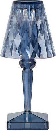 Kartell Battery Tischleuchte in Blau mit Akku und Glas-Kunststoff-Design