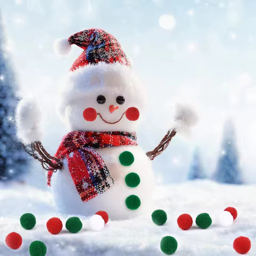 Bunte Pompom Kugeln für Weihnachten und DIY-Bastelarbeiten, 20g, Durchmesser: 10 mm bis 30 mm - Bild 5