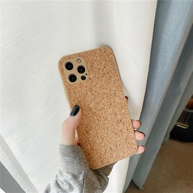 Stoßfeste Handyhülle aus Holzkompress-Sägemehl für Apple iPhone 15 14 13 12 11 Pro Max XS XR 8 Plus in Beige - Bild 1